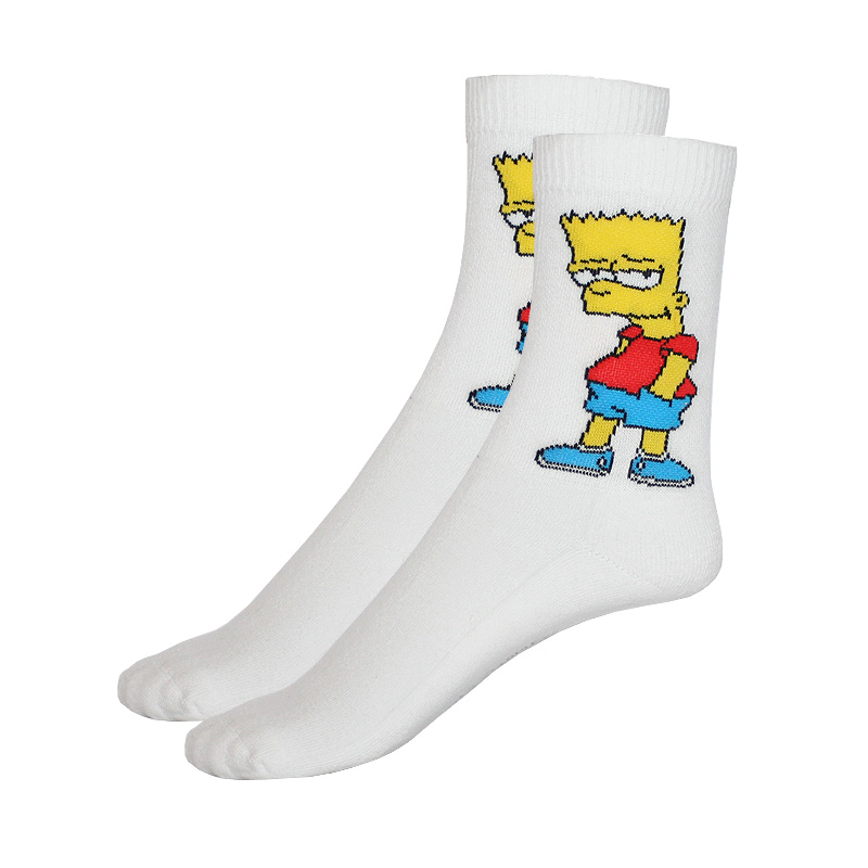 Çorapa Unisex - të bardha me Simpsone