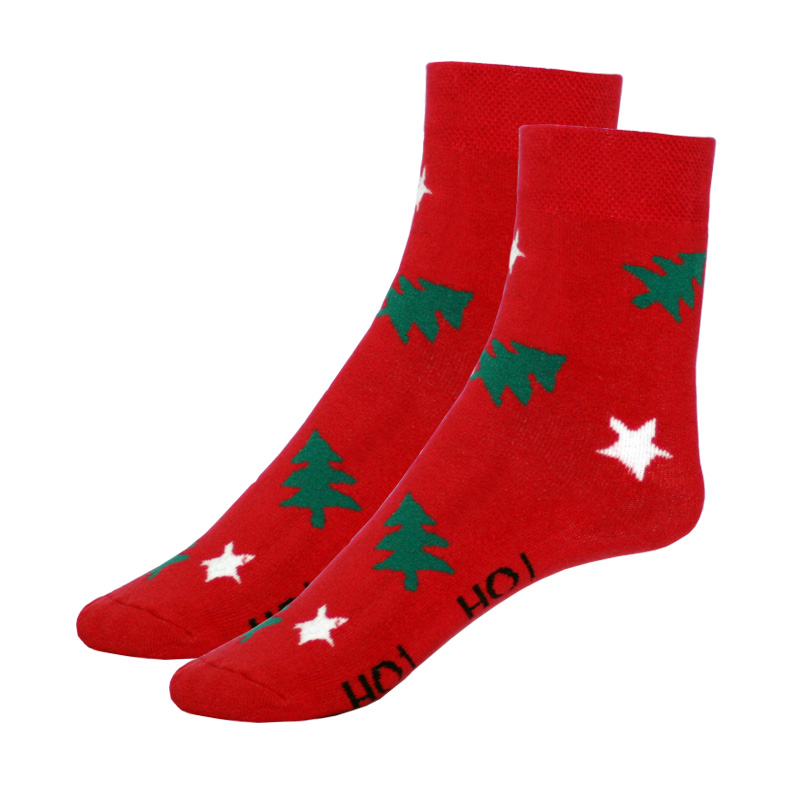 TERMO çorapa festive – të kuqe me bredh
