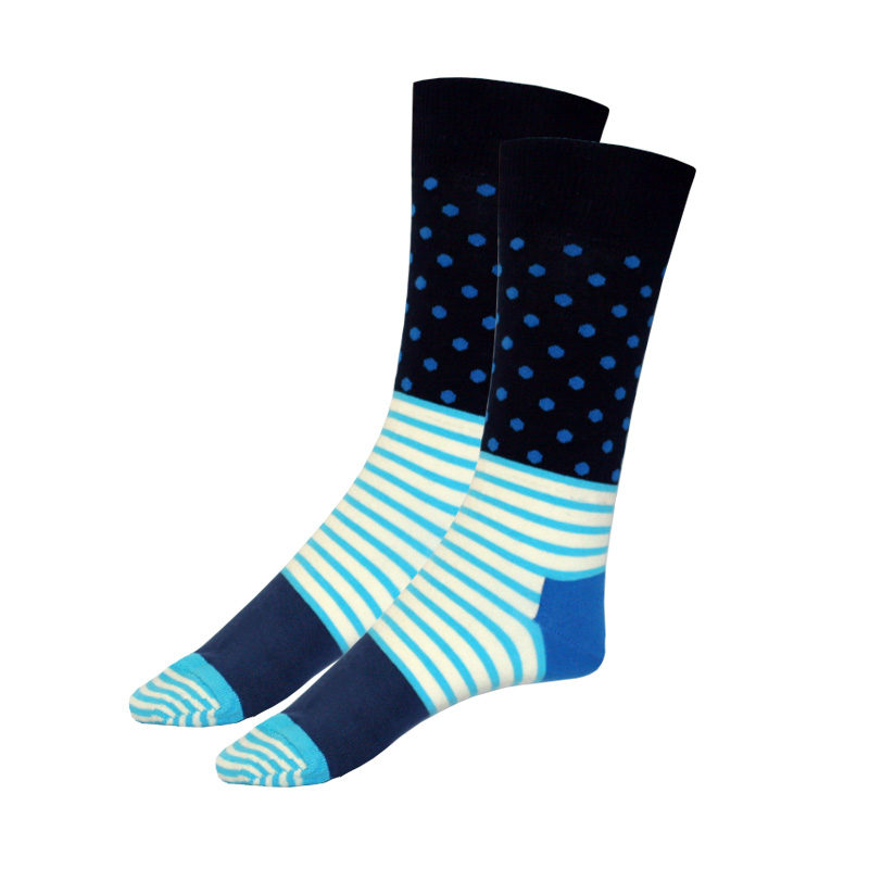 Happy Socks çorapa unisex – me vija e pika të kaltërta