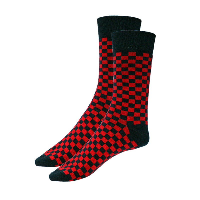 RETRO çorapa unisex – me katror zi e kuq