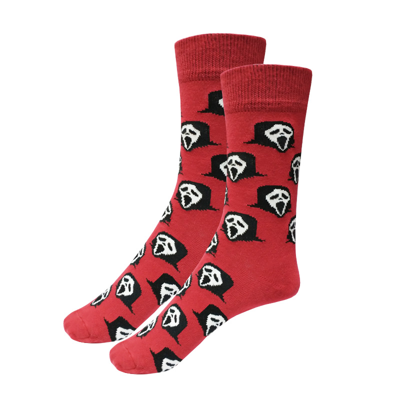 RETRO çorapa unisex – të kuqe me skeleta