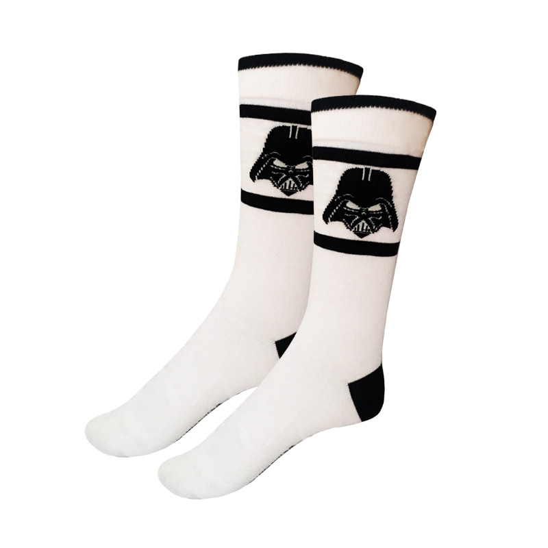 Çorapa unisex – të bardha me maskë të zezë