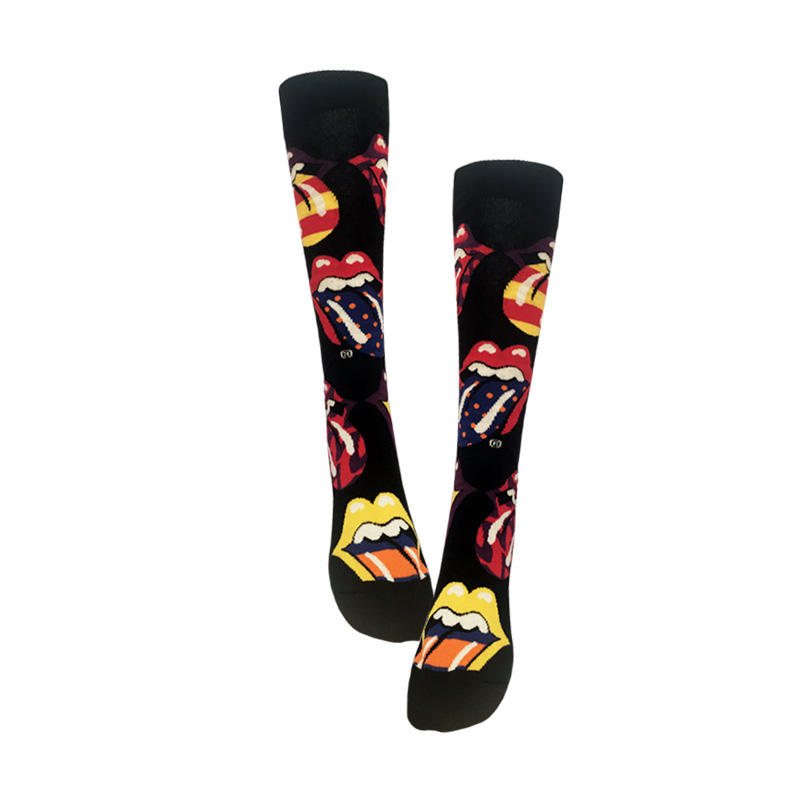 Çorapa unisex – të zeza me buze rrollingstone color - Figura 2