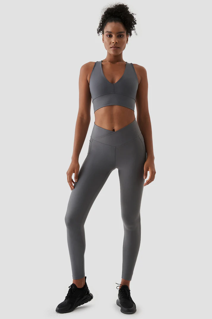 Adele V Belt Sports Leggings D.Grey