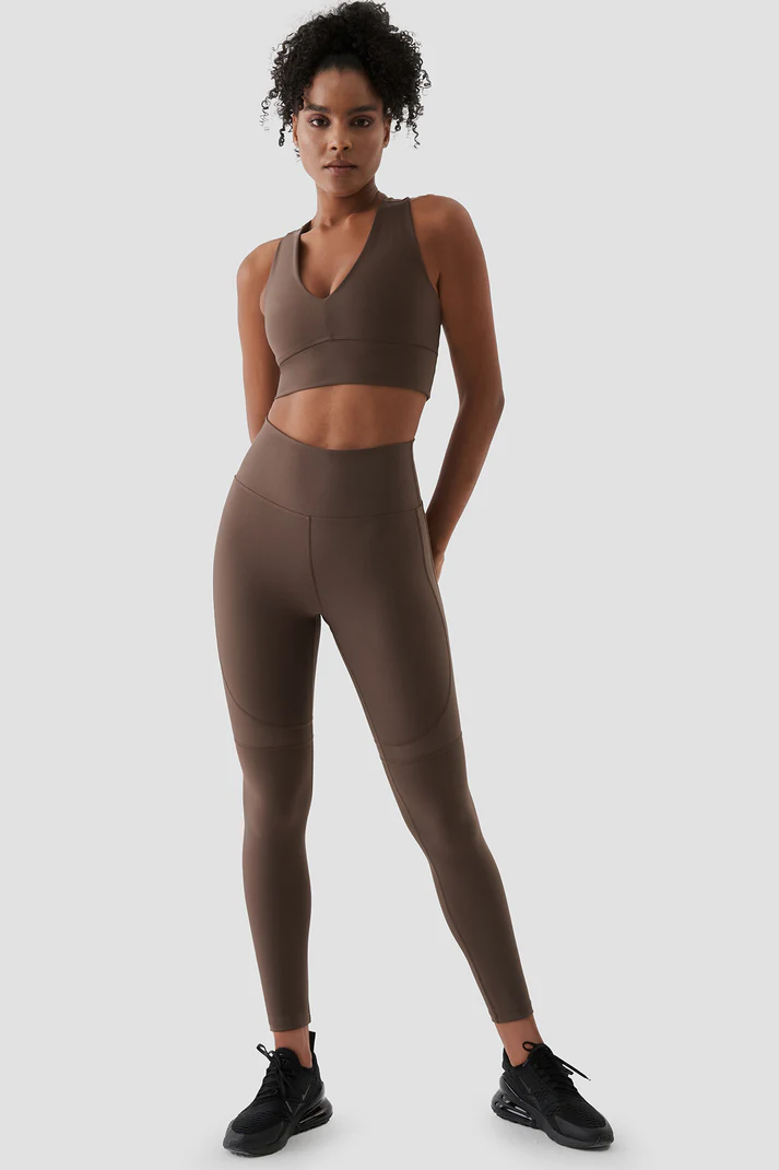 Yvonne Bright Line Sports Tights B.Brown