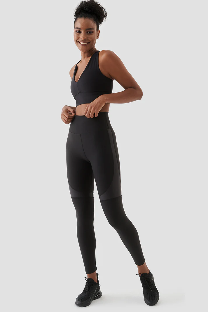 Yvonne Bright Line Sports Tights Black