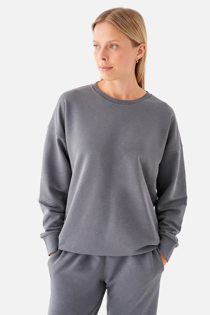 Nina Cotton Basic Sweatshirt Khaki