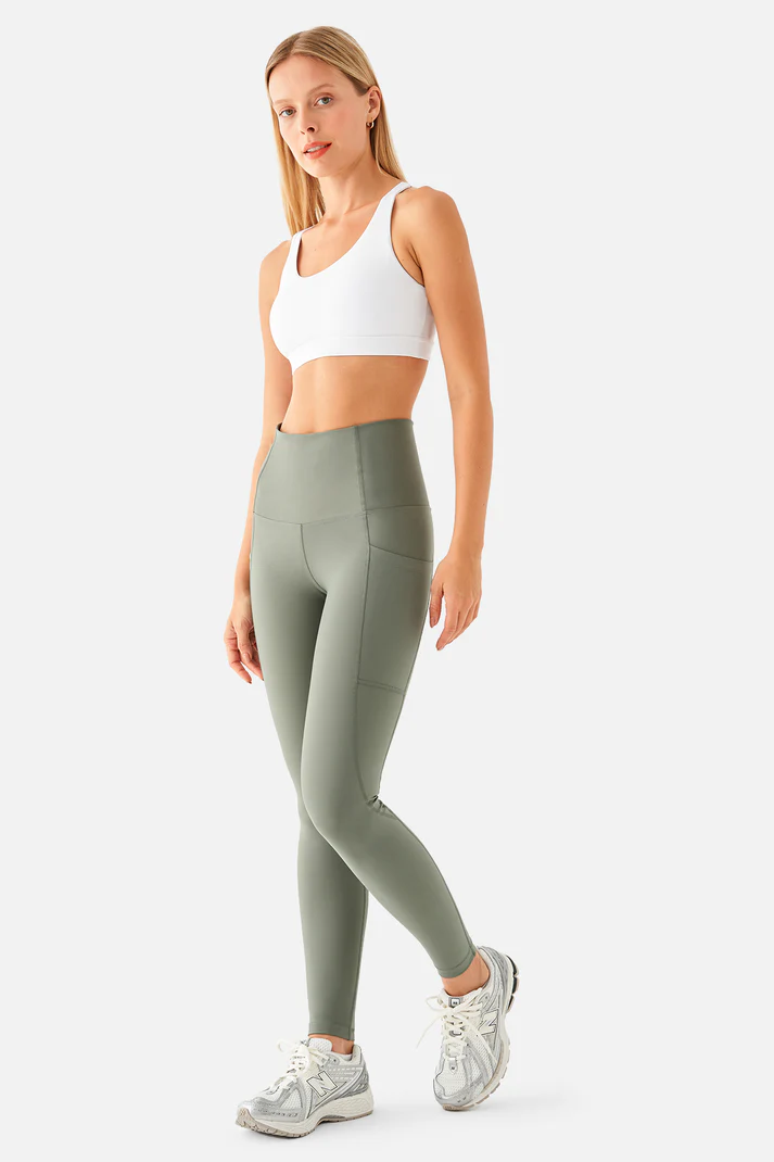 Stella Pocket Sports Tights Green Fig